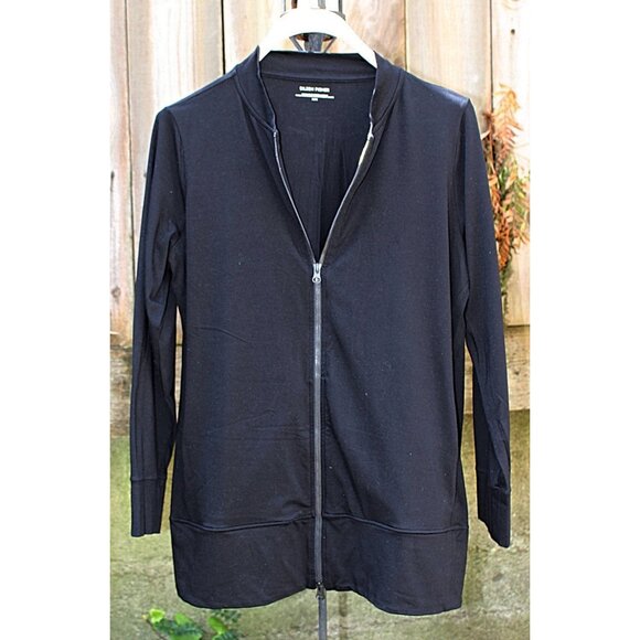 Eileen Fisher - Flight Jacket in Organic Cotton Stretch, color Black size Medium - Picture 2 of 11